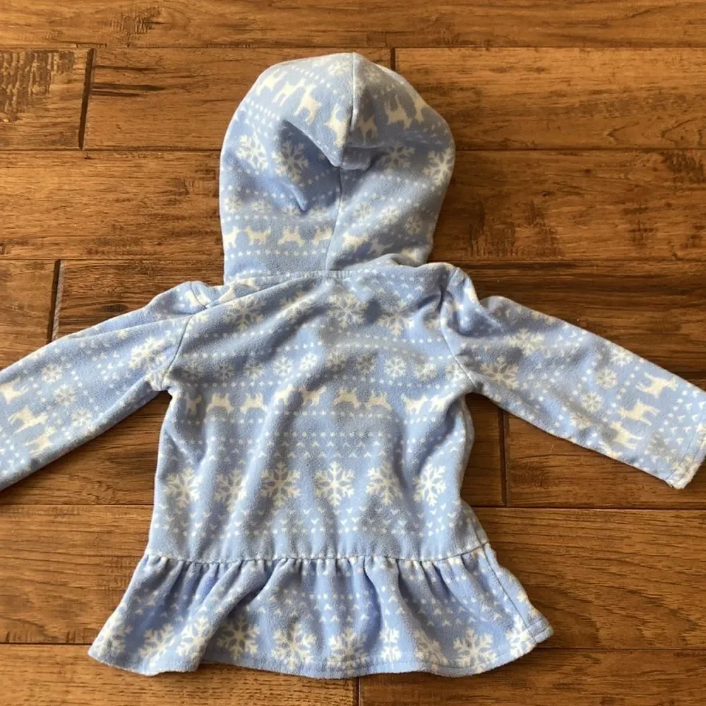 𝅺CARTER'S Snowflake Reindeer Cozy Soft Pullover Sweatshirt Size 12 Months
